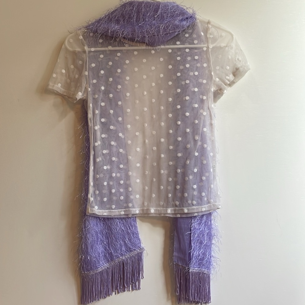 Y2k style sheer polkadot top
